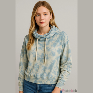 Young fabulous & Broke cropped Tie-Dye Hoodie with button sleeves size S/M